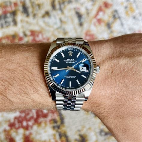 rolex datejust fluted bezel blue dial|rolex datejust 41 white jubilee.